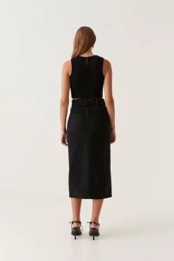 Lola Denim Midi Skirt -Aje 23SS4080 BLK 5 3bbaedab 9eb0 4cff 82a1 1123e871455f
