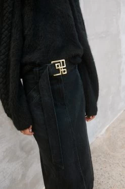 Lola Denim Midi Skirt -Aje 23SS4080 BLK 6