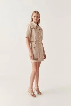 Effie Braid Denim Mini Skirt -Aje 23SS4090 STNE 3