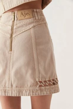 Effie Braid Denim Mini Skirt -Aje 23SS4090 STNE 4