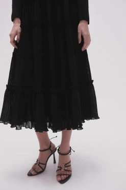 Robyn Tiered Maxi Skirt -Aje 23SS4154 BLK 4