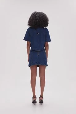 May Denim Mini Skirt 9 May Denim Mini Skirt -Aje 23SS4196 DRK INDIGO 5