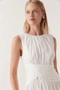 Agatha Knot Waist Midi Dress -Aje 23SS5303 IVRY 4 e2dd44f4 5d18 410c bee8 933a7b22dd50