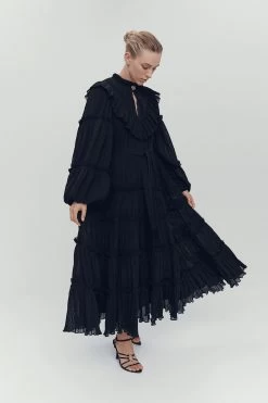 Robyn Tiered Midi Dress -Aje 23SS5307 BLK 1 d7346209 f9ed 498f ab0f 8fb6fd2e0cb6
