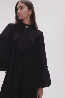 Robyn Tiered Midi Dress -Aje 23SS5307 BLK 4 3773e92b 2046 4259 a6af f8d1868428b1