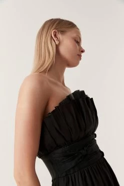 Whisper Knot Waist Midi Dress 8 Whisper Knot Waist Midi Dress -Aje 23SS5308 BLK 4