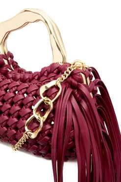 Weave Micro Fringe Frame Bag -Aje 23SS6083 GARN RED 4