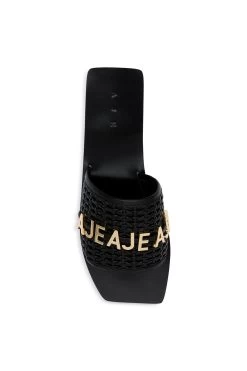 Esme Woven Logo Slide -Aje 23SS7118 BLK 4