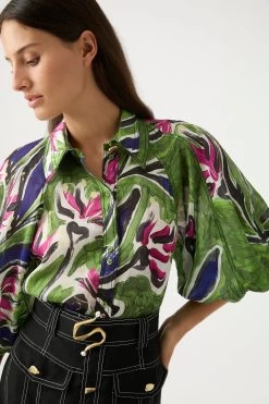 Palms Blouse -Aje 23SU1106 NATGUMFLO 4