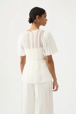 Stella Linear Ruffle Top -Aje 23SU1169 IVRY 6