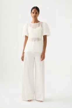 Stella Linear Ruffle Top -Aje 23SU1169 IVRY 7