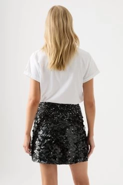 First Light Beaded Logo Tee -Aje 23SU1192 WHT BLK LG 5