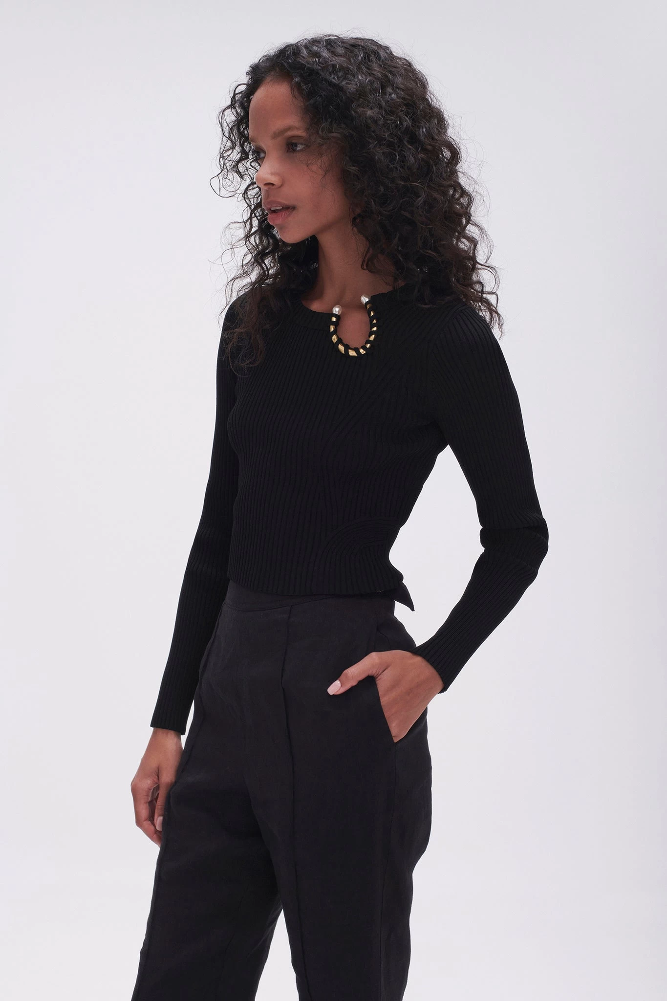 Crescent Knit Crop Top 3 Crescent Knit Crop Top - Image 3