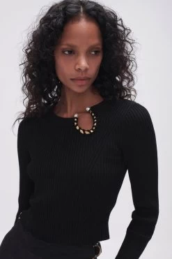 Crescent Knit Crop Top 10 Crescent Knit Crop Top -Aje 23SU1237 BLK 4