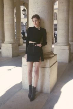 Crescent Knit Crop Top 13 Crescent Knit Crop Top -Aje 23SU1237 BLK 7