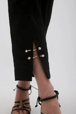 Zita Split Front Tapered Pant -Aje 23SU3026 BLK 4