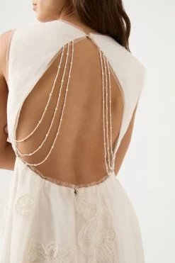 Vera Beaded Flower Midi Dress -Aje 23SU5048 IVRY 4