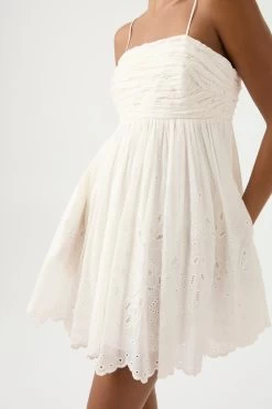 Zora Broiderie Mini Dress -Aje 23SU5050 IVRY 4