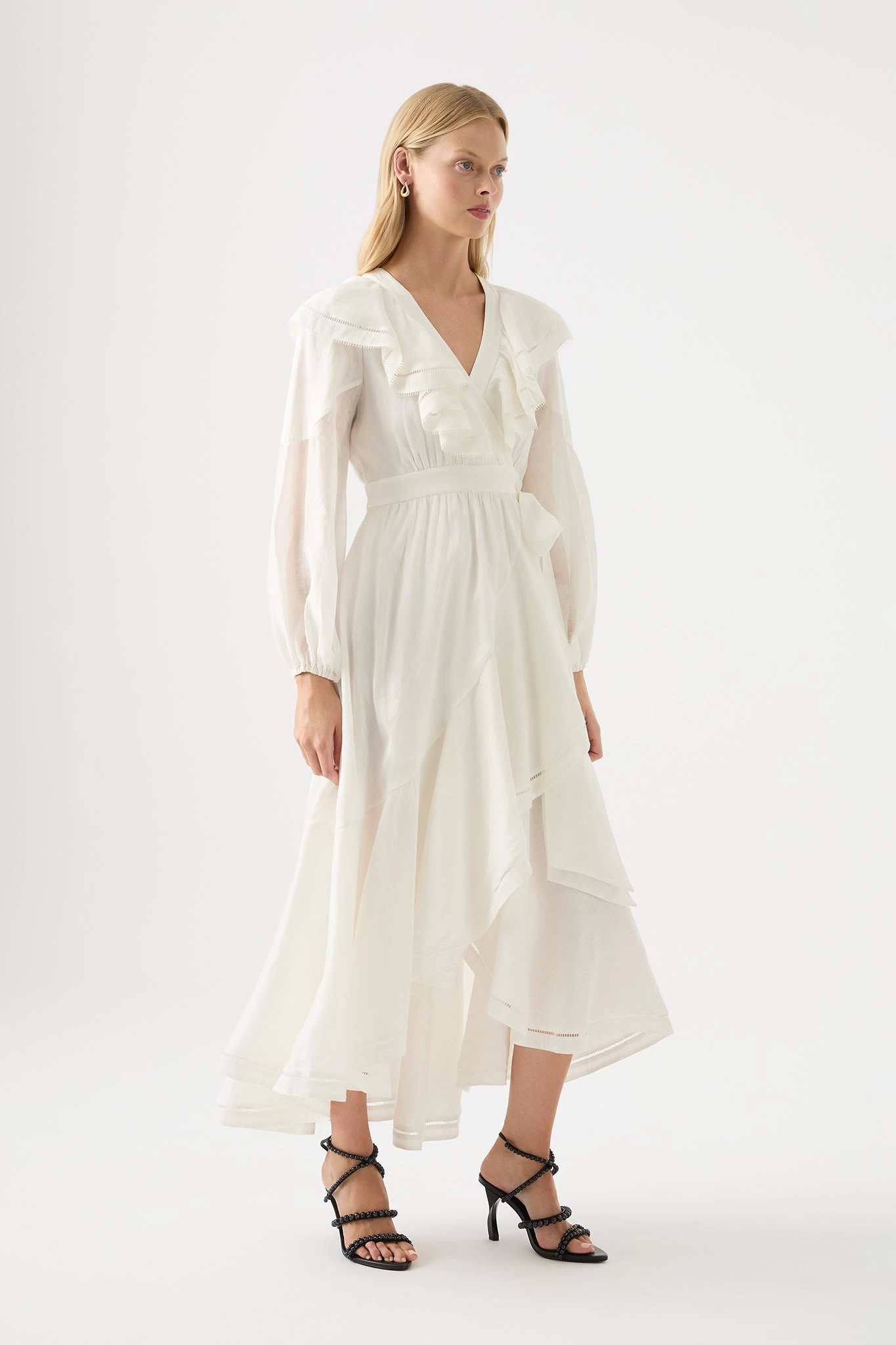 Zoe Ruffle Wrap Midi Dress 3 Zoe Ruffle Wrap Midi Dress - Image 3