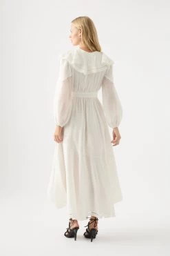 Zoe Ruffle Wrap Midi Dress 9 Zoe Ruffle Wrap Midi Dress -Aje 23SU5122 IVRY 5