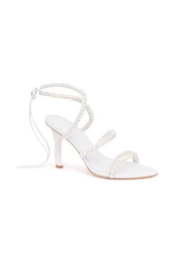 Alba Pearl Sculptural Heel -Aje 23SU7024 WHT 3