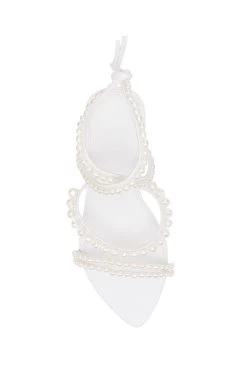 Alba Pearl Sculptural Heel -Aje 23SU7024 WHT 4