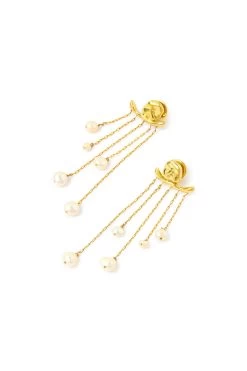 Estella Pearl Drop Earrings -Aje 23SU9053 GLD 4