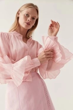 Faith Ruffle Blouse -Aje 24RE1413 SO PNK 4