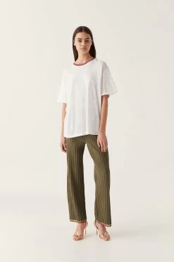 Tazia Crochet Neckline Tee 9 Tazia Crochet Neckline Tee -Aje 24RE1419 WHT PNK 4