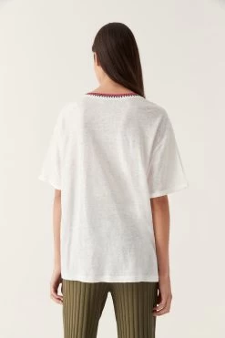 Tazia Crochet Neckline Tee 11 Tazia Crochet Neckline Tee -Aje 24RE1419 WHT PNK 6