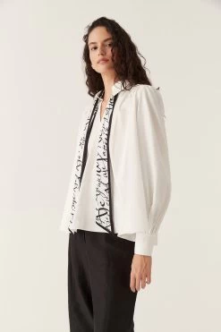 Chloe Scarf Blouse 8 Chloe Scarf Blouse -Aje 24RE1436 IVRY BLK 3
