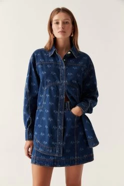 Ratio Logo Denim Shirt
