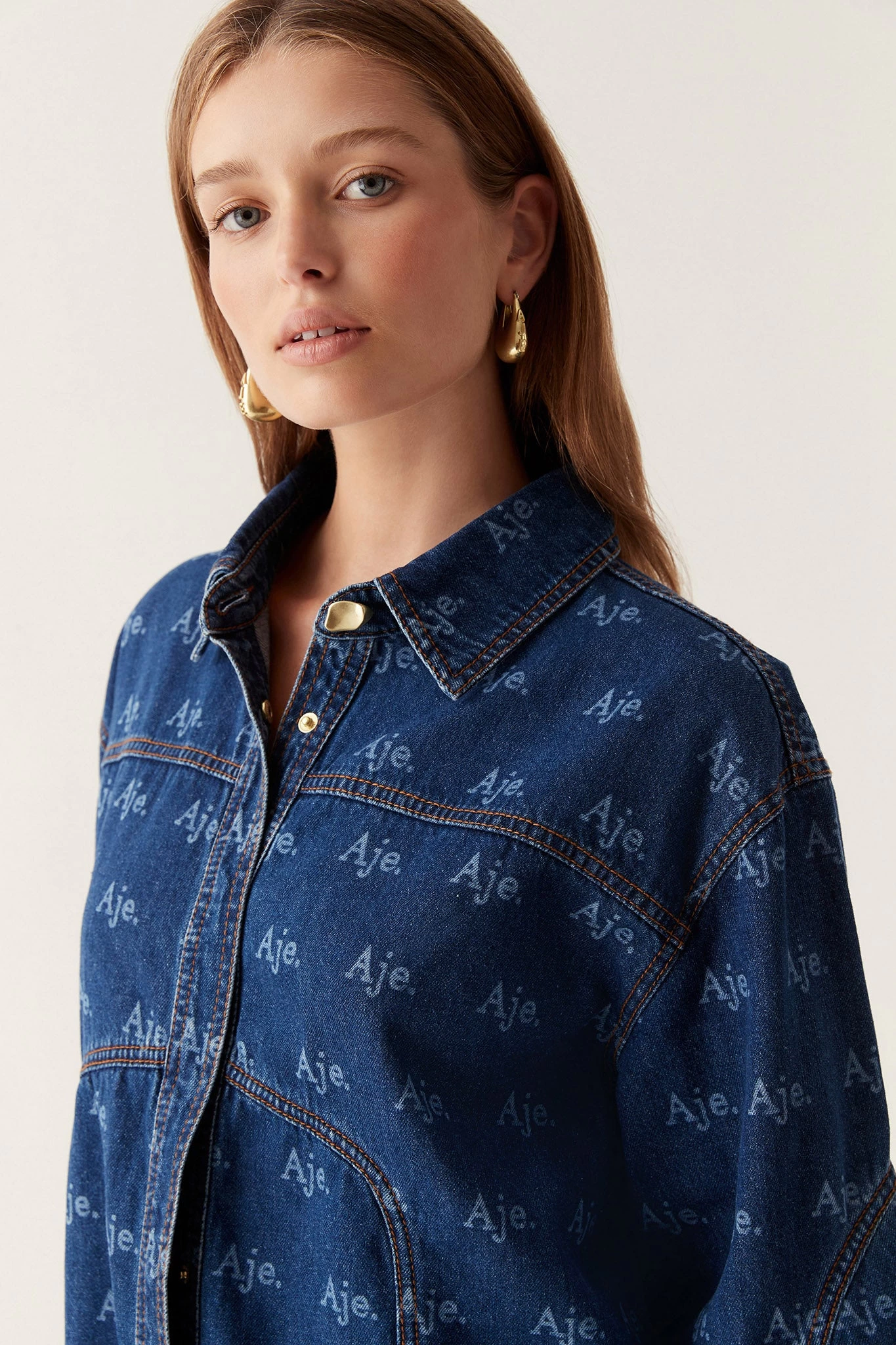 Ratio Logo Denim Shirt 6 Ratio Logo Denim Shirt - Image 6