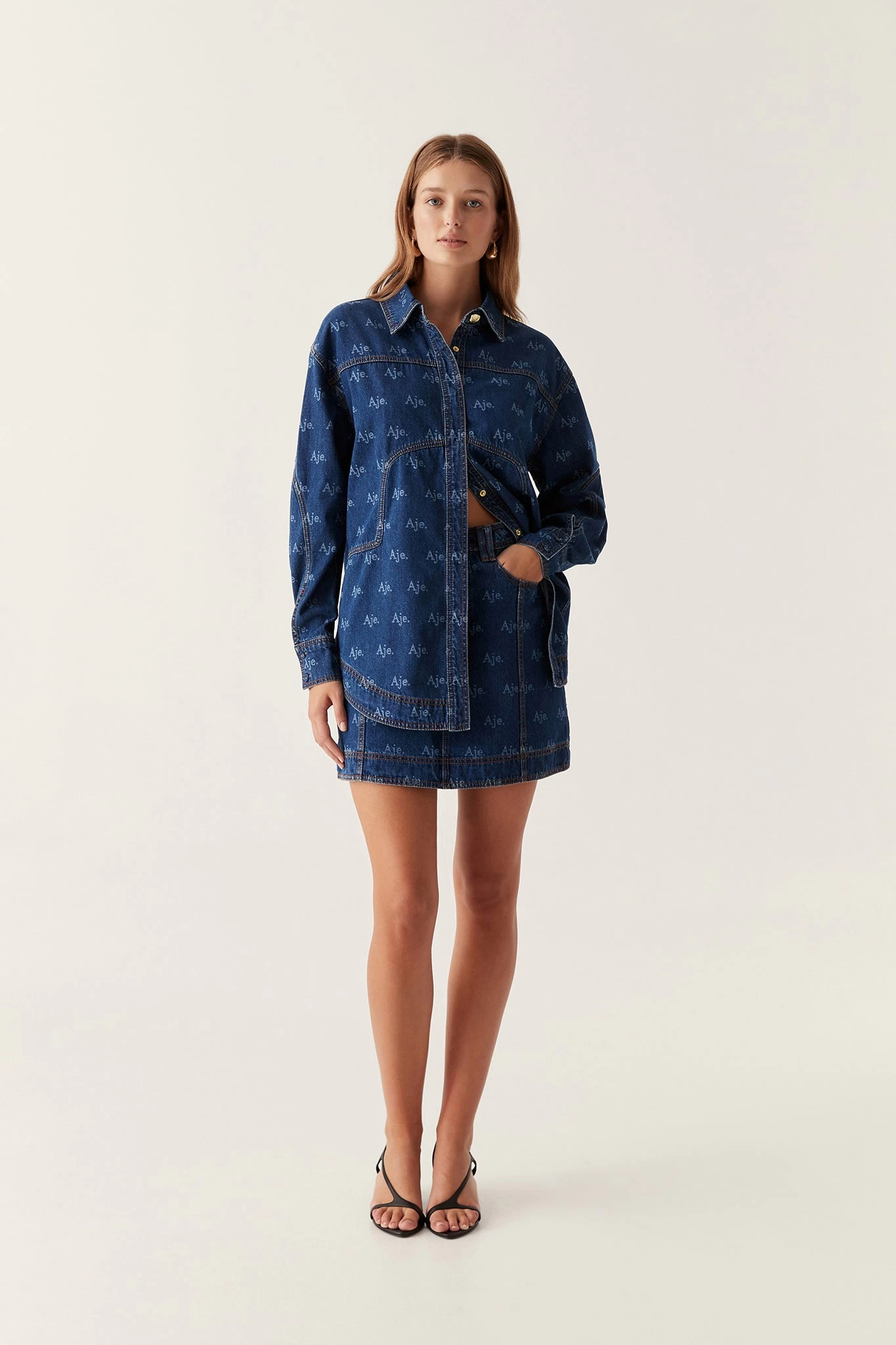 Ratio Logo Denim Shirt 8 Ratio Logo Denim Shirt - Image 8