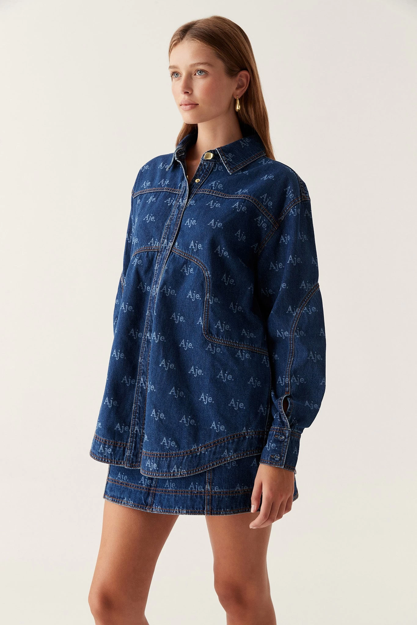 Ratio Logo Denim Shirt 5 Ratio Logo Denim Shirt - Image 5
