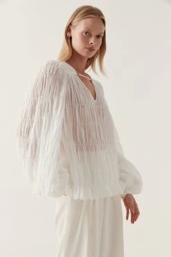 Evelina Ruched Blouse -Aje 24RE1496 IVRY 3