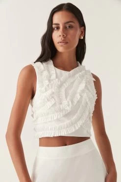 Aurelia Frill Shell Top -Aje 24RE1498 IVRY 1