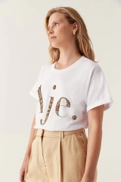 Exploration Embellished Tee -Aje 24RE1504 WHT GLD 3