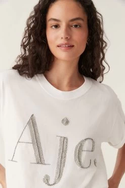Vayla Embellished Tee -Aje 24RE1512 WHT SILV 4