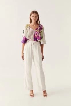 Bridget Bell Sleeve Blouse -Aje 24RE1521 WLD HYD 3