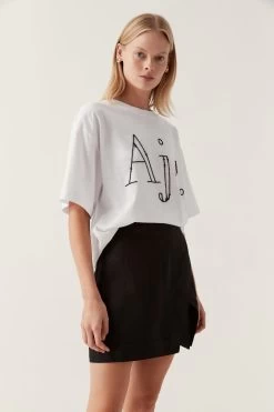 Amity Beaded Oversized Tee -Aje 24RE1539 WHT BLK 3