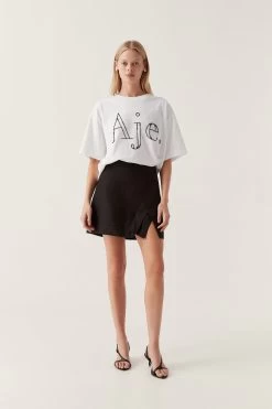 Amity Beaded Oversized Tee -Aje 24RE1539 WHT BLK 5