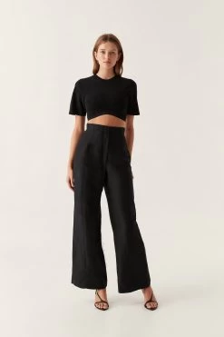 Edita Knitted Bustier Crop Top -Aje 24RE1555 BLK 1