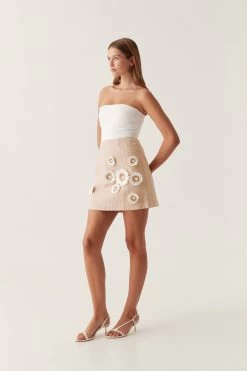 Dorothy Flower Mini Skirt -Aje 24RE4119 IVRY NAT 6