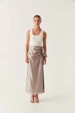 Immersion Maxi Skirt -Aje 24RE4161 MT OYS GRY 1