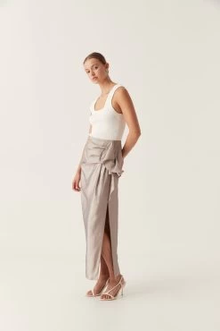 Immersion Maxi Skirt -Aje 24RE4161 MT OYS GRY 3