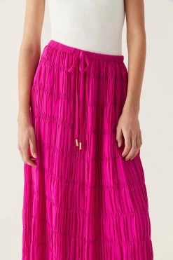 Rosewood Ruched Maxi Skirt 8 Rosewood Ruched Maxi Skirt -Aje 24RE4168 MGNTA 4