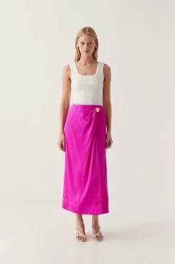 Foundation Midi Skirt -Aje 24RE4174 DP MGNTA 3