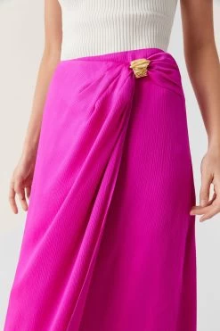 Foundation Midi Skirt -Aje 24RE4174 DP MGNTA 4