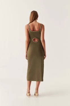 Tazia Crochet Edge Midi Dress -Aje 24RE5360 DP OLV 5